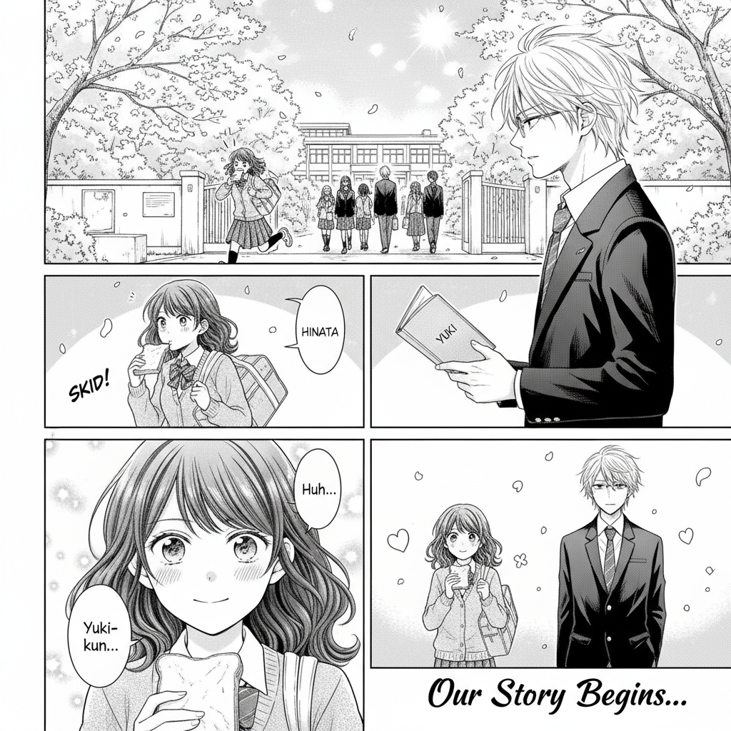 Manga preview showing AI-generated panels
